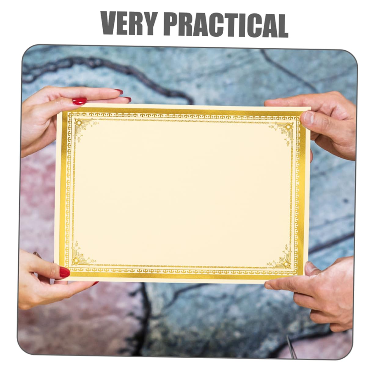 FRCOLOR 35 Blatt Goldenes Zertifikatspapier A4 mit Glatter Schreiboberfläche für Abschluss und Lagerzertifikate in Elegantem Einfachem Design