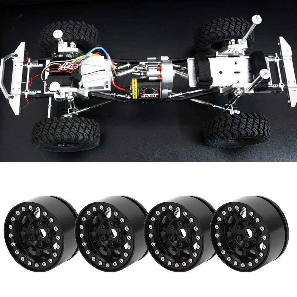 4 unids/set llanta de rueda accesorio de actualización de metal apto para coche RGT 86100 1/10 RC (Black R86083BL)