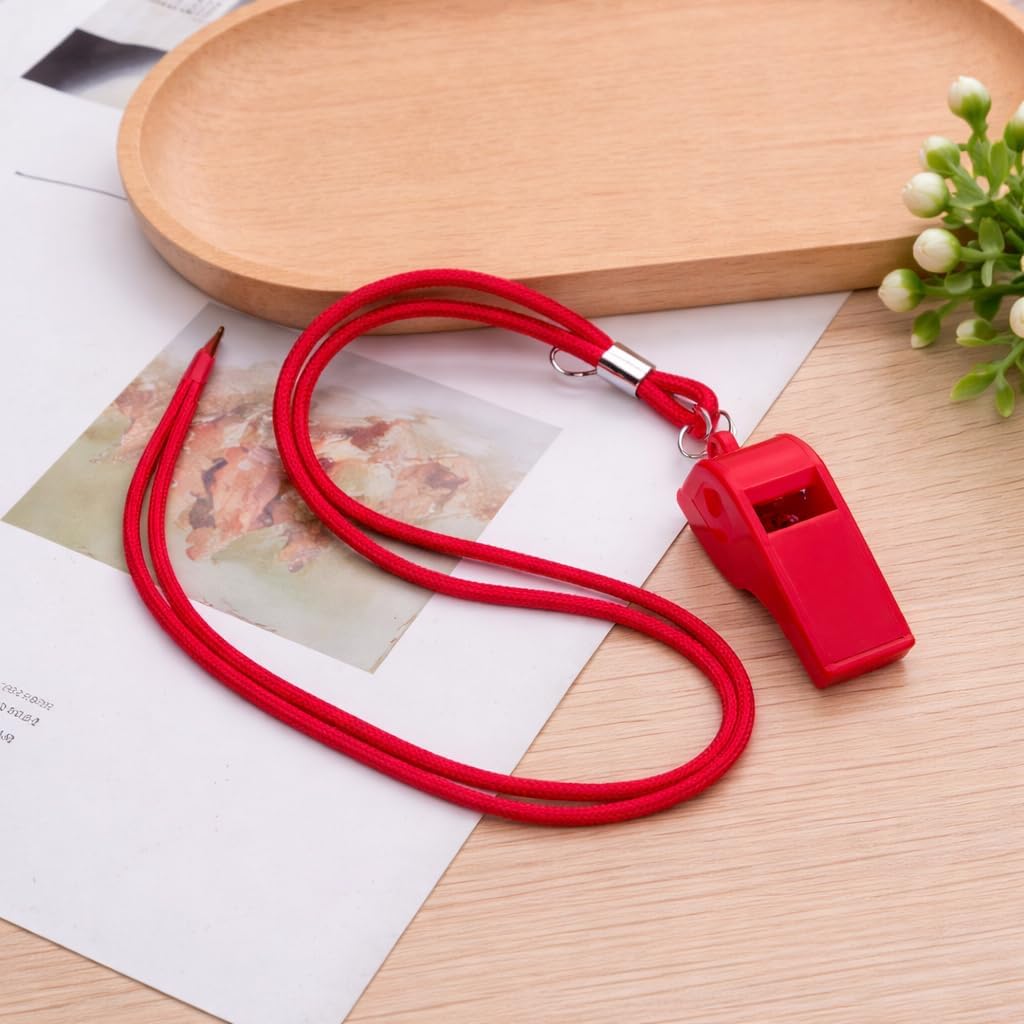 Whistle - Plastic Sports Whistles with Lanyard, Loud Crisp Sound Whistle Ideal for Coaches, Referees, and Officials