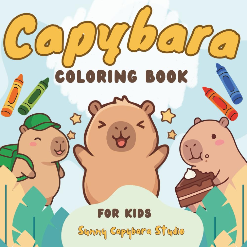 Cute Capybara Coloring Book for Kids: Fun and Easy Coloring Pages with Adorable Capybaras and Simple Fun Facts