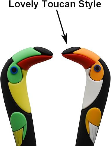 Miniatura 3 de Maydahui 6 bolígrafos de gel de punta redonda Toucan, bonitos bolígrafos de flamenco, de dibujos animados, animales, pájaros, de silicona, 12