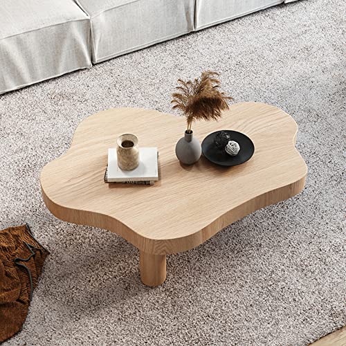 Runnup Free Shape Coffee Table With 3 Legs Base Design Pine Cocktail Table - Black - 27.5" L X 18" W X 16" H (Table Only) #TOP6