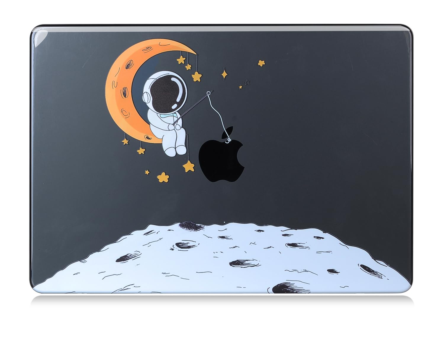 UESWILL Compatibile con MacBook Air 13" M4 M3 M2 2022-2025 modello A3240 A3113 A2681 con display Retina liquido da 13,6 pollici Touch ID, custodia rigida con motivo + panno in microfibra, luna