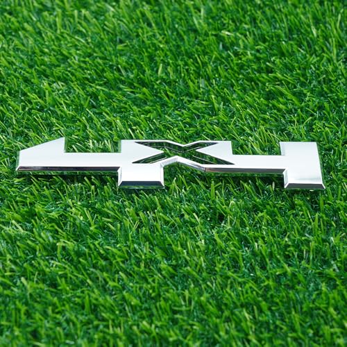 Image of Right & Left Badge 3D Emblems Nameplate Replacement for 1500 2500hd 3500hd 22813983 4X4 2Pc (Chrome)