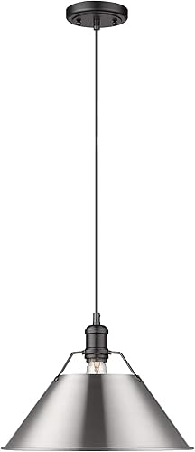 Vista 19 de Golden Lighting 3306-L CH-NVY Colgante Orwell, cromado con pantalla azul marino Cromo con pantalla azul marino