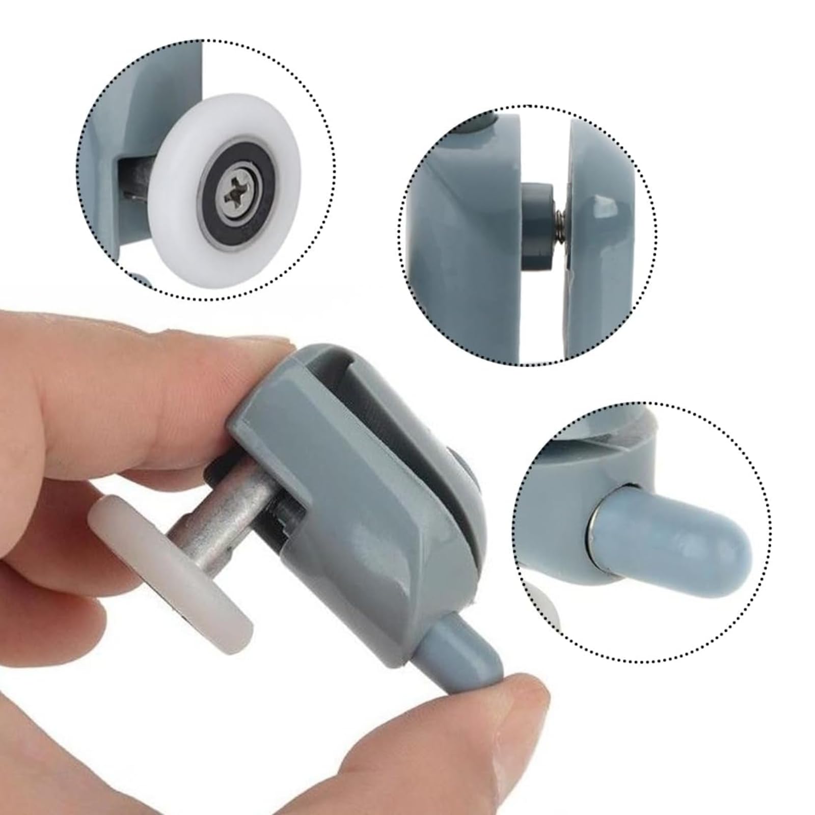 Ncheli Rodamientos Mampara Ducha 25mm,8 Piezas,Cristal 4-6mm,Acero Inox | 8 ruedas acero inoxidable y nylon PA, Ø 25mm silenciosas, duraderas, para puertas de ducha cristal 4-6mm