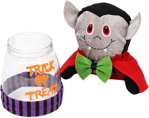 Luxshiny Tarro de caramelo de Halloween para niños, mini tarro de caramelo, cajas de regalo de dulces, tarros de plástico transparente con tapas,