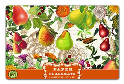 Michel Design Works 25 Count Golden Pear Paper Placemats, Orange