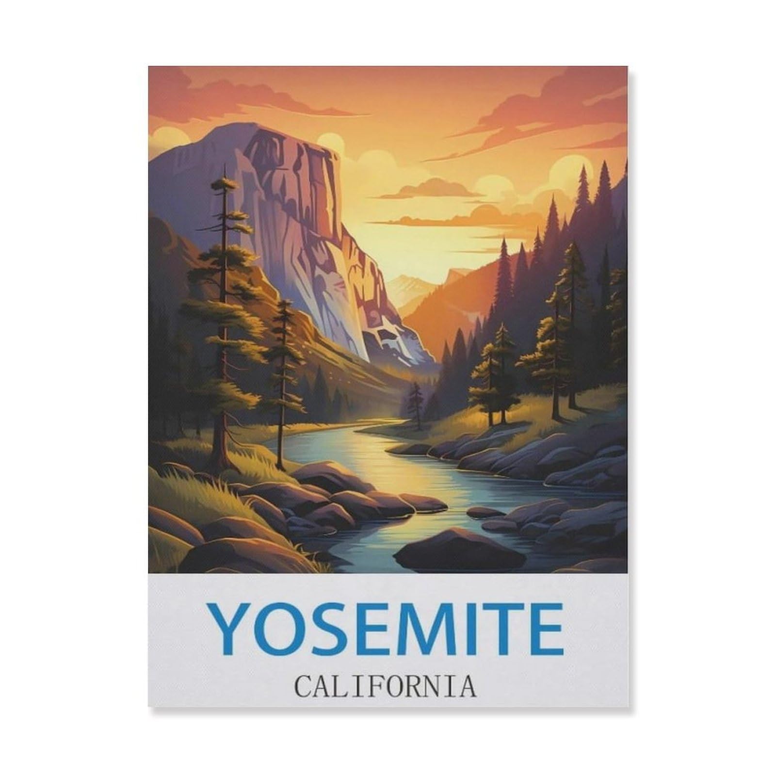 Vintage Metal Tin Sign，Yosemite California，Bath Room Decor, Nursery Decor, Home Decor, Bathroom Wall Art Tin plaque(30x40cm）12x16 inch-EI4