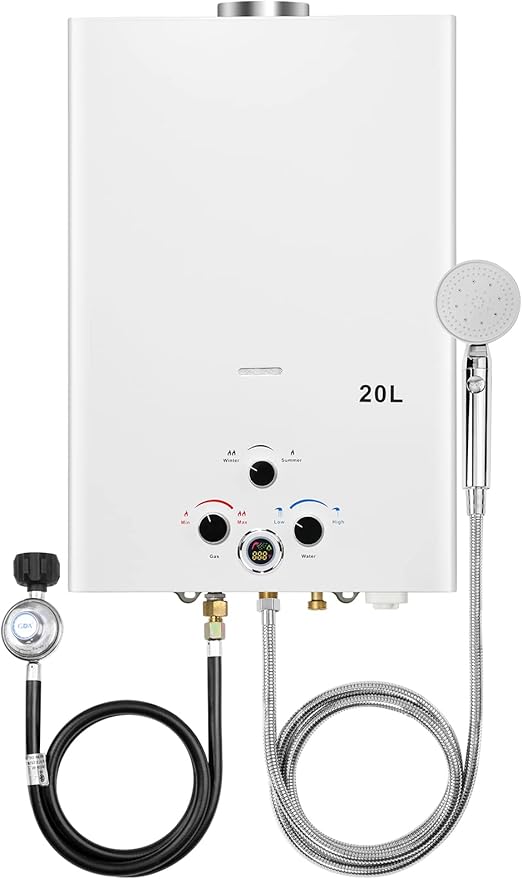 Tankless Water Heater 5.26GPM 20L Outdoor Portable GasHot Water Heater Instant Propane Water