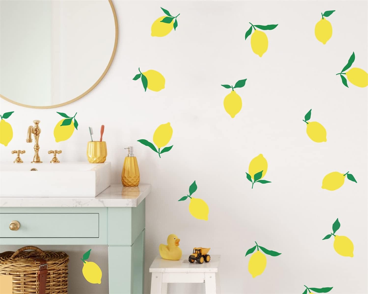 Fruit of Lemon Wall Decor Stickers for Kids Room Baby Nursery Room Decals Removable Murals BK023 (Lemon Yellow)