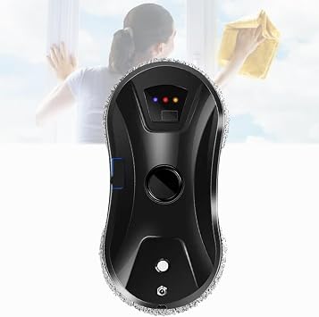 Window Cleaner Robot, Automatic Window Cleaning Robot with Water Spray, Electric Intelligent Robot Window Cleaner Glass Cleaning with Remote Control, 5600Pa Suction,Black
