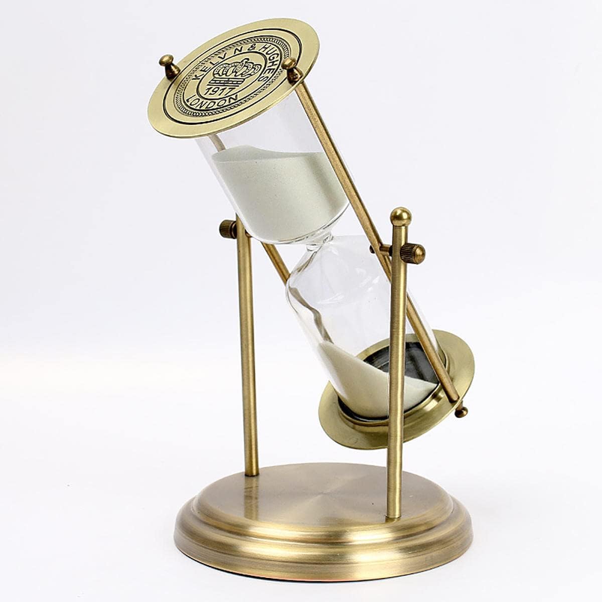 Hourglass Timer, 15 Minute Metal Hourglass Timer,Rotatable Vintage White Sand Clock,Vintage Rotating Sand Watch 15 Min, Suitable for Gifts, Home, Games, Study, Office Decoration