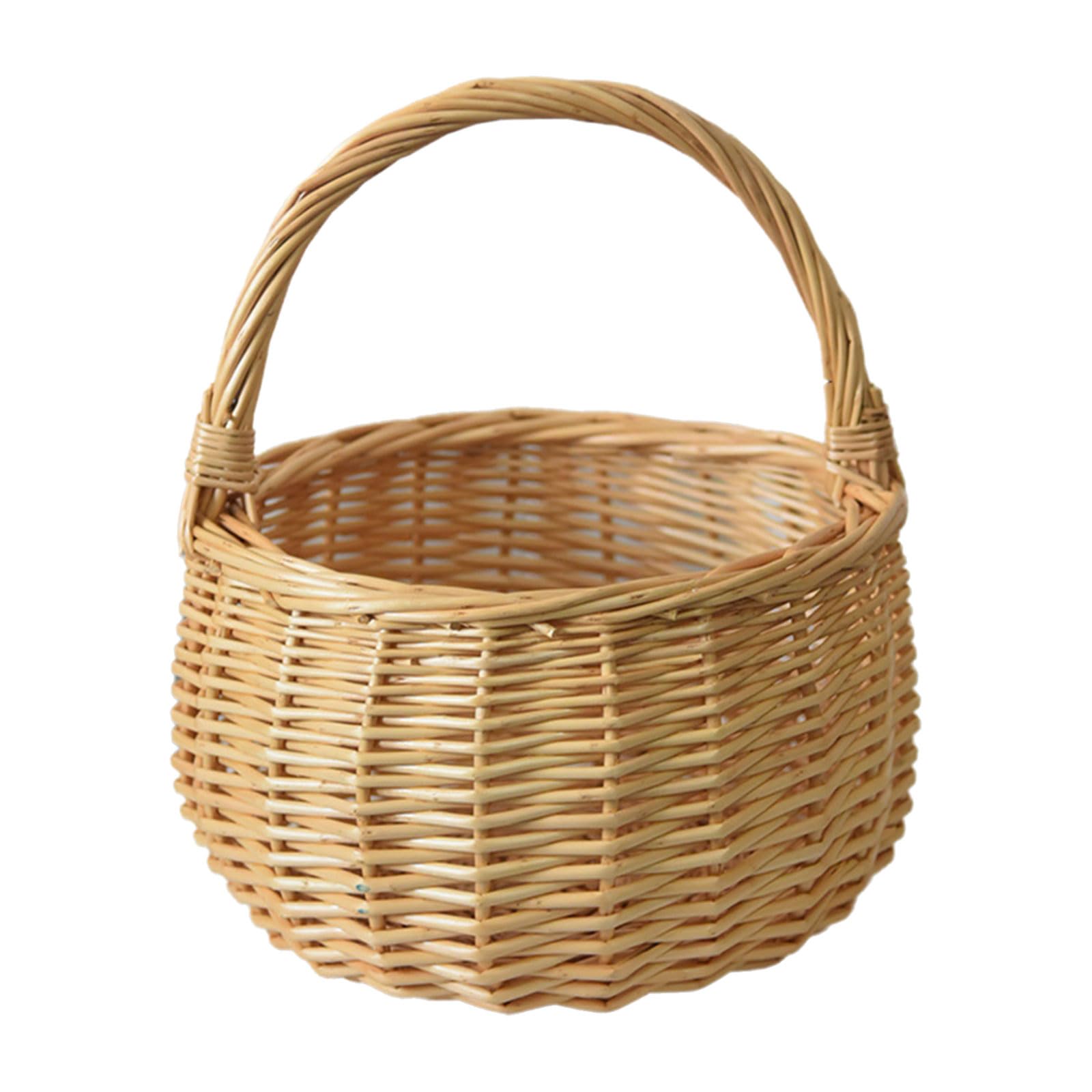 MICFENY Handwoven Wicker Basket For Vegetables And Fruits With Large Capacity For Market Shopping And Garden Harvesting
