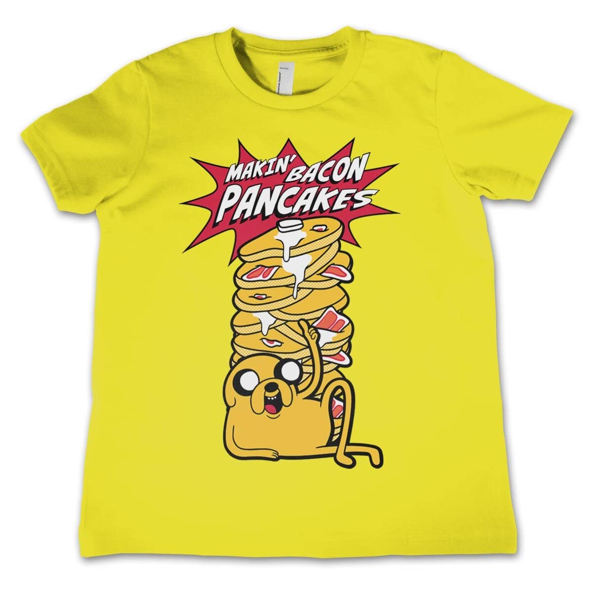 Adventure Time Officially Licensed Makin' Bacon Pancakes Kids T-Shirt (Yellow), 12 Years