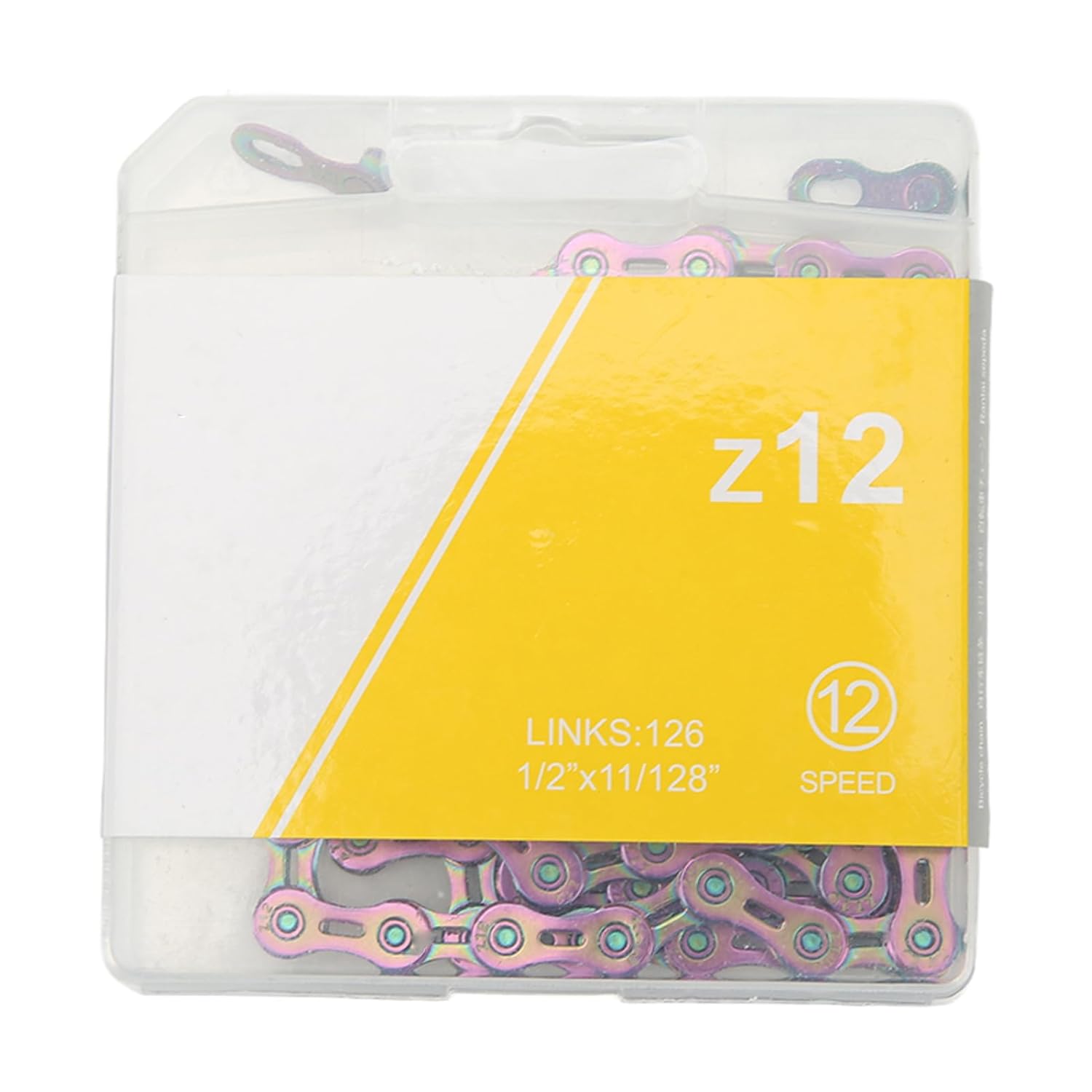 12 Speed Bike Chain Half Hollowed Alloy Steel Mountain Road Bicycle Chain with Connector for Cycling Riding Colorful Shift with Smoothly All Prevents The Shift (Colorful)