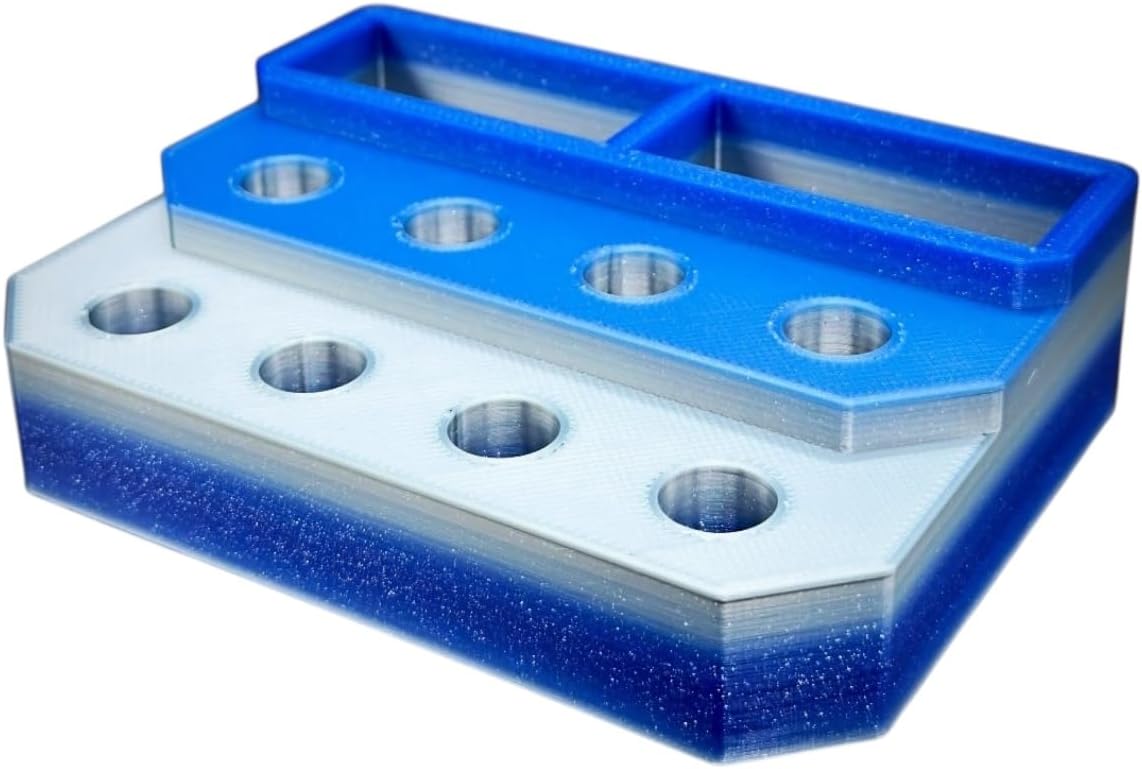 Slide Stand-14mm Eight Spaces with Segmented Storage (Blue)