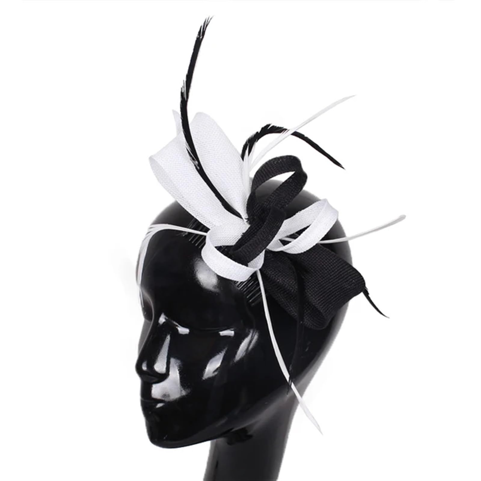 UALXPAO Wedding Hats Imitation Sinamay Wedding Headwear Bride Fascinator Hat Hair Pin With Fancy Feathers Accessories Ladies Headdress for Tea Party,Weddings(Color3)