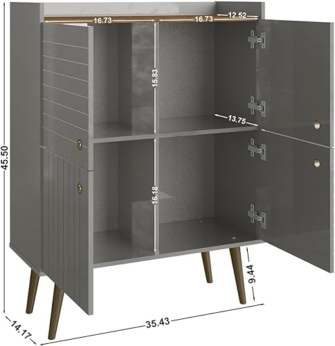 Miniatura 3 de Manhattan Comfort Bogart - Armario decorativo moderno de mediados de siglo de 45.5 pulgadas para uso en la oficina en casa y sala de estar, incluye