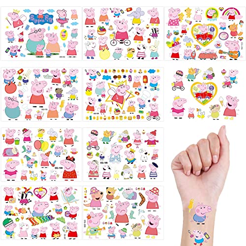 9 Blätter Tattoo Kinder, Aufkleber Set Kinder, Aufkleber Geschenk für Kinder, Hautfreundliche Kindertattoos, Wasserdichte Kindertattoos, Temporäre Tattoos Kinder Geburtstagsfeier Cover