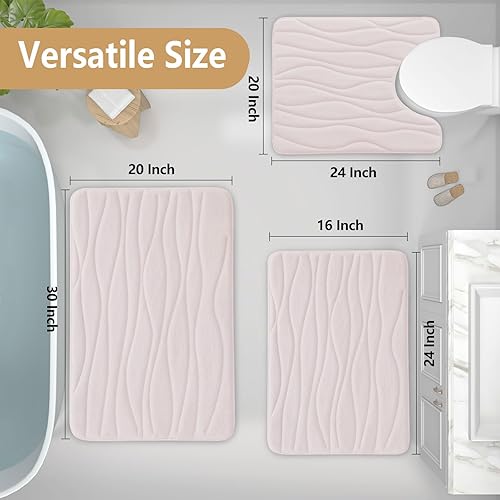 Miniatura 52 de Buganda - Alfombra de baño de espuma viscoelástica 24x16, tapetes de baño extra suaves y absorbentes, antideslizantes y lavables a máquina para el