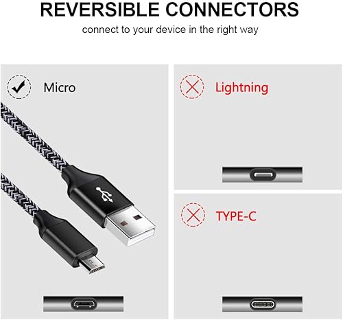 Miniatura 2 de Cargador de pared 3.0 de carga rápida adaptable, bloque de carga rápida, cable de carga Android compatible con Samsung Galaxy S7S6 EdgeJ3J7, LG