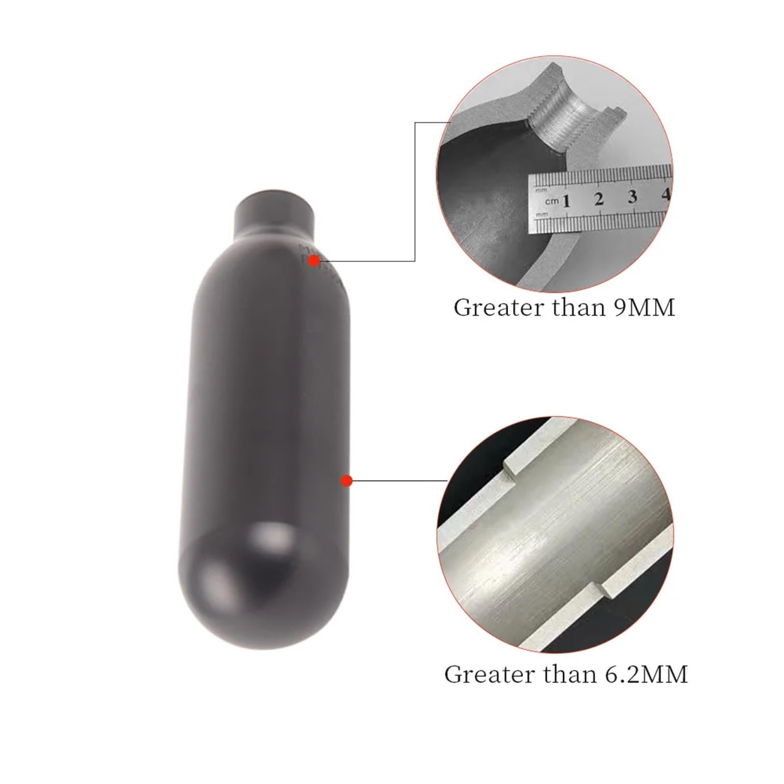 1 pcs 300BAR 4500PSI 0.22/0.3/0.35/0.45L Réservoir d'air en Aluminium Accessoires Souples Compresseur Bouteille de gaz CO2 Cilindro for Aquarium de plongée(0.22 L)