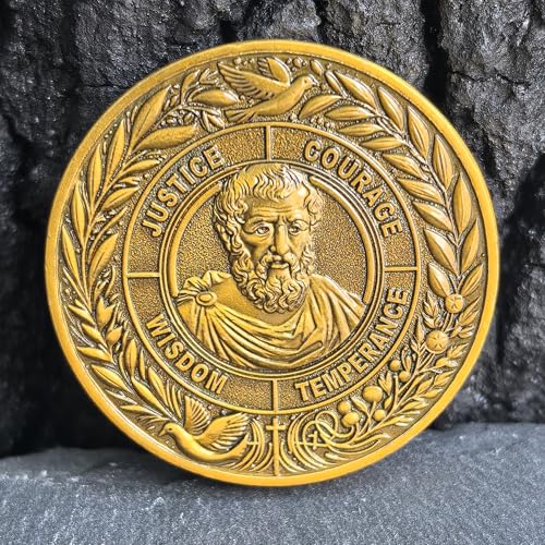 The Cardinal Virtues Stoic Coin with Symbols of Justice, Courage, Wisdom, and Temperance (Pack of 3) by Gimilang - Image 5