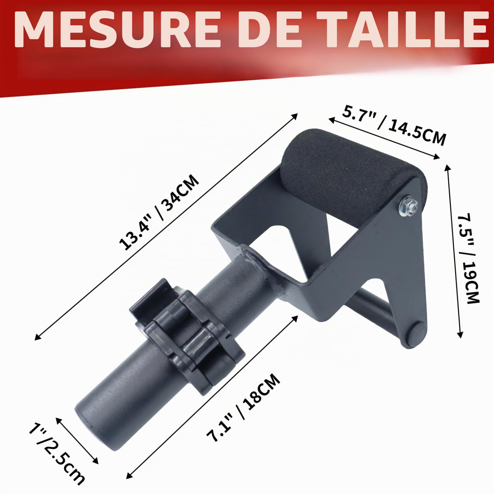 Solo Tib Bar Tibialis Trainer Tibialis Bar Genoux sur les orteils Équipement Tibialis Raise Tibia Dorsi Machine d'entraînement pour mollets Équipement d'entraînement pour mollets de 2,5 cm