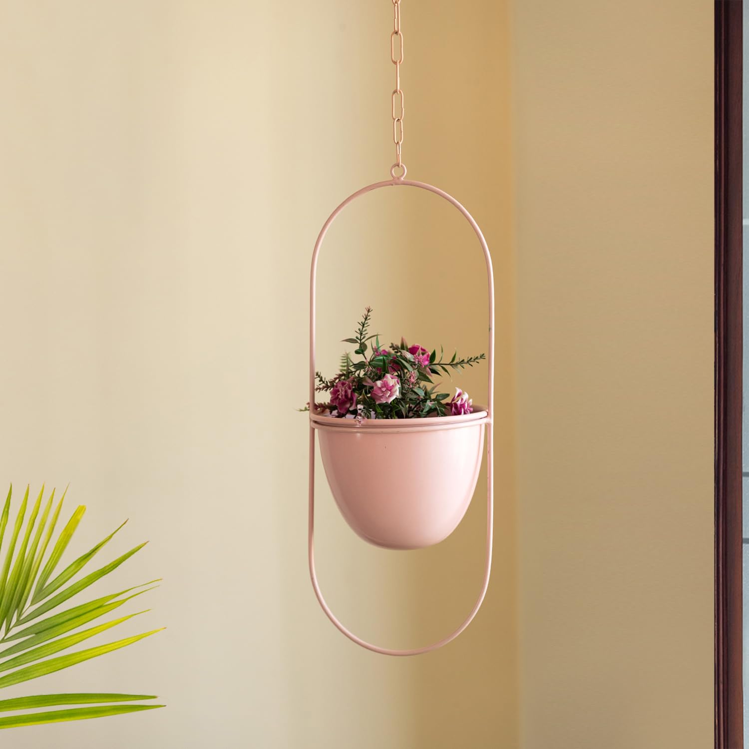 ExclusiveLane Petal Pink Iron Hanging Planters for Balcony Living Room (17.9 Inch) | Iron Hanging Pots Hanging Flower Pots Hanging Pots for Plants for Balcony Railing Hanging Decoration Items (B0D4ZBQ6J7) Amazon Price History, Amazon Price Tracker