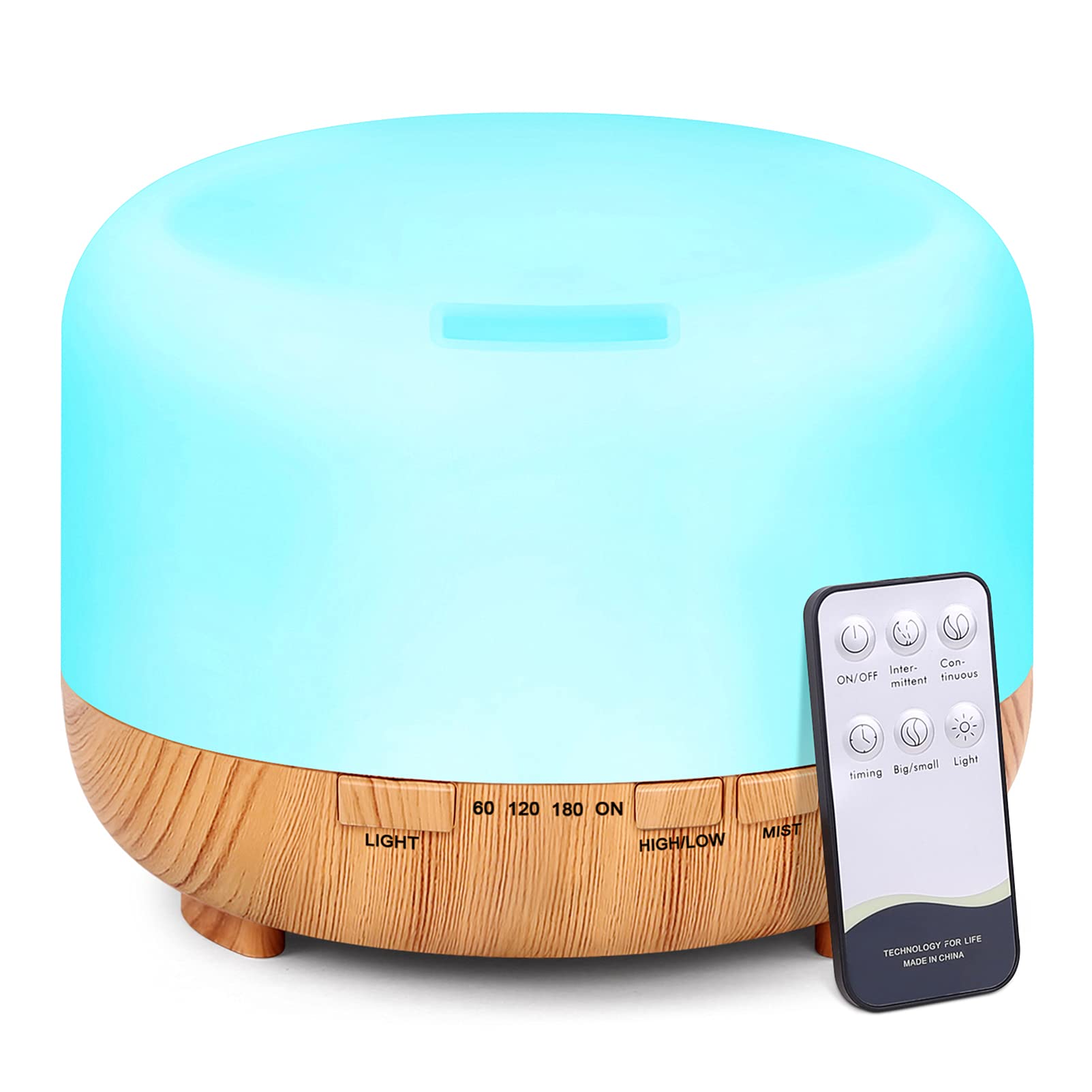 Ultrasonic Aromatherapy Essential Oil Diffuser: 400ML Cool Mist Fragrance Oils Humidifier Electric Aroma Air Purifier with LED Light Timer for Large Room Home Bedroom Baby BPA Free
