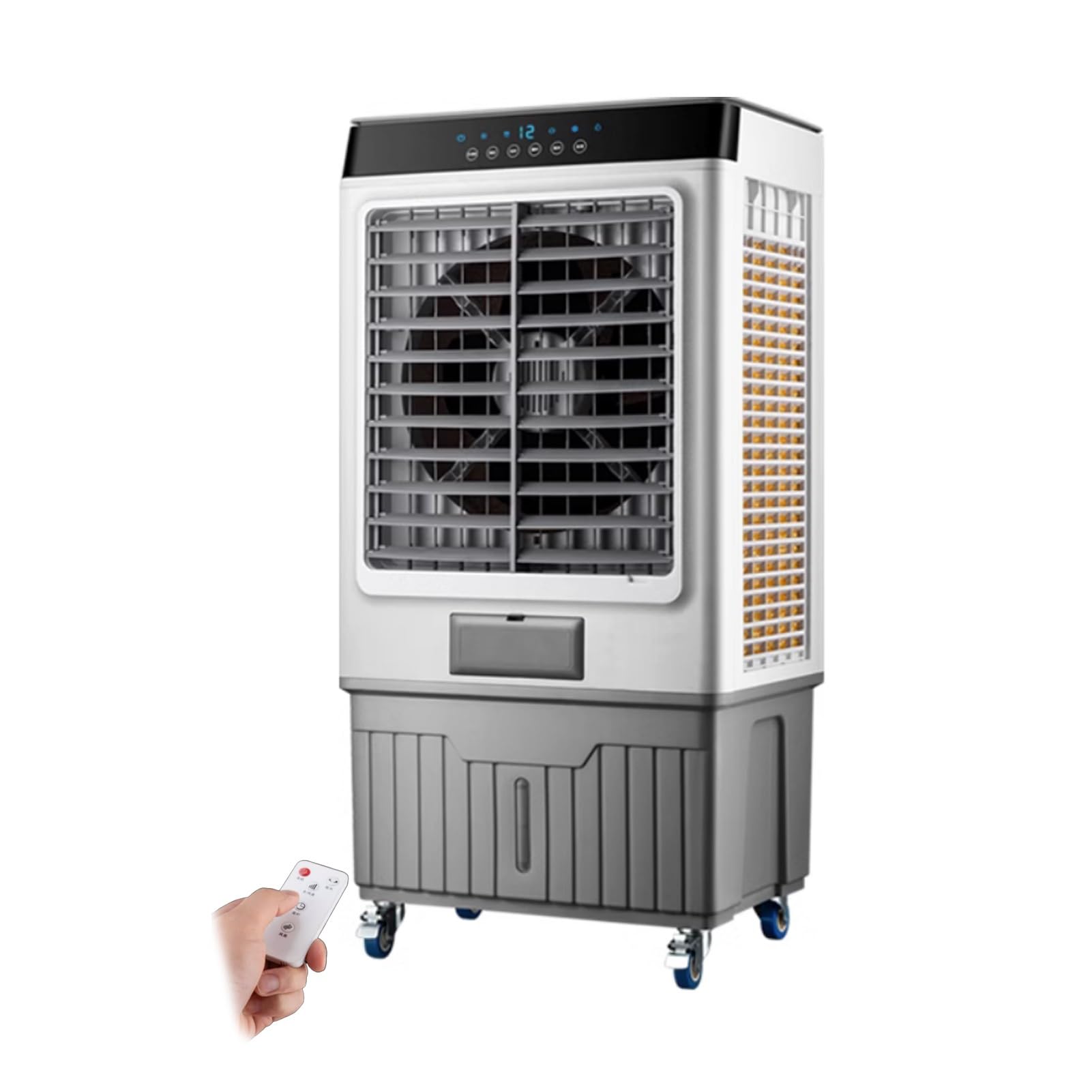 TIANQIHAO Evaporative Air Cooler With Oscillation, Mobile Ac Fan With Remote, 3 Speeds, 12H Timer For Bedroom Living Room Office,18000 Air Volume-Remote