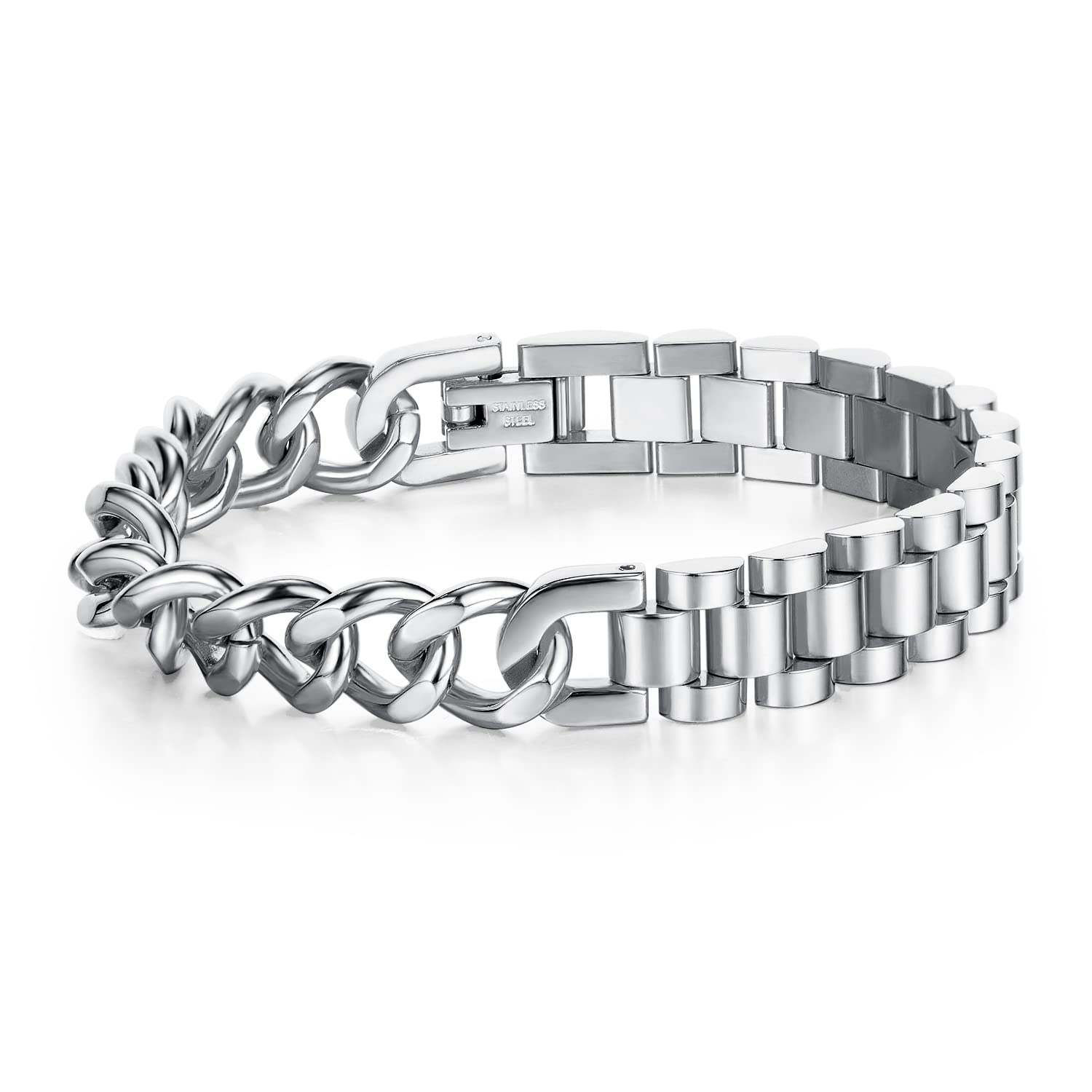 Peora Stainless Steel Chain Bracelet Openable Stylish Fashion Design Jewellery Gift for Men & Boys (PX5SB44S) (B0BT85RDFN) Amazon Price History, Amazon Price Tracker