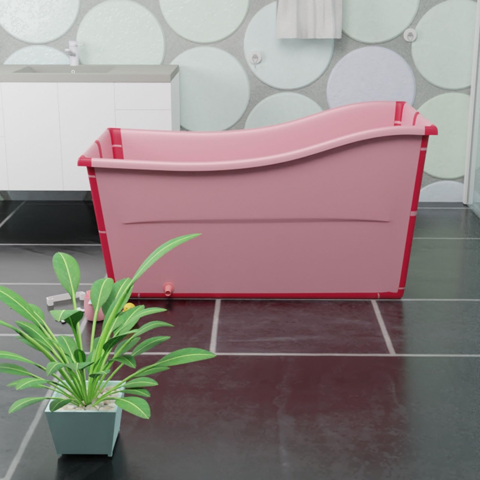 Vasca da bagno per adulti, vasca pieghevole per bambini, vasca da bagno pieghevole per acqua calda, vasca da bagno fredda, contenitore per sauna, coperchio per sauna e sapone, vasca da bagno per spa,