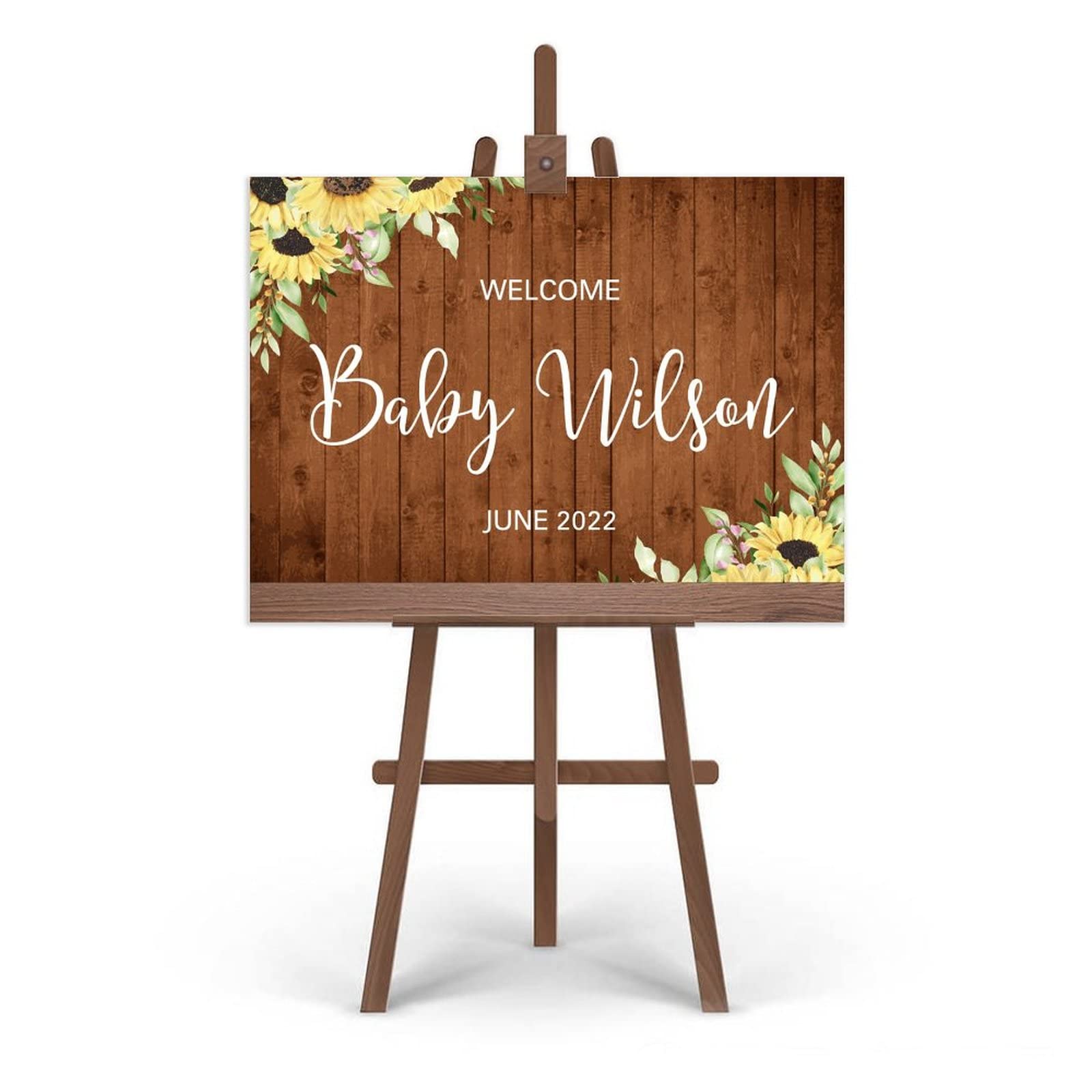 Spersonalizuj słonecznik kwiatowy znak 'Welcome to the ' ślub personalizowany 'Welcome to Our Wedding Sign znak powitalny na ślub zaręczyny ślub dekoracja parapetówka prezenty 50 cm x 76 cm