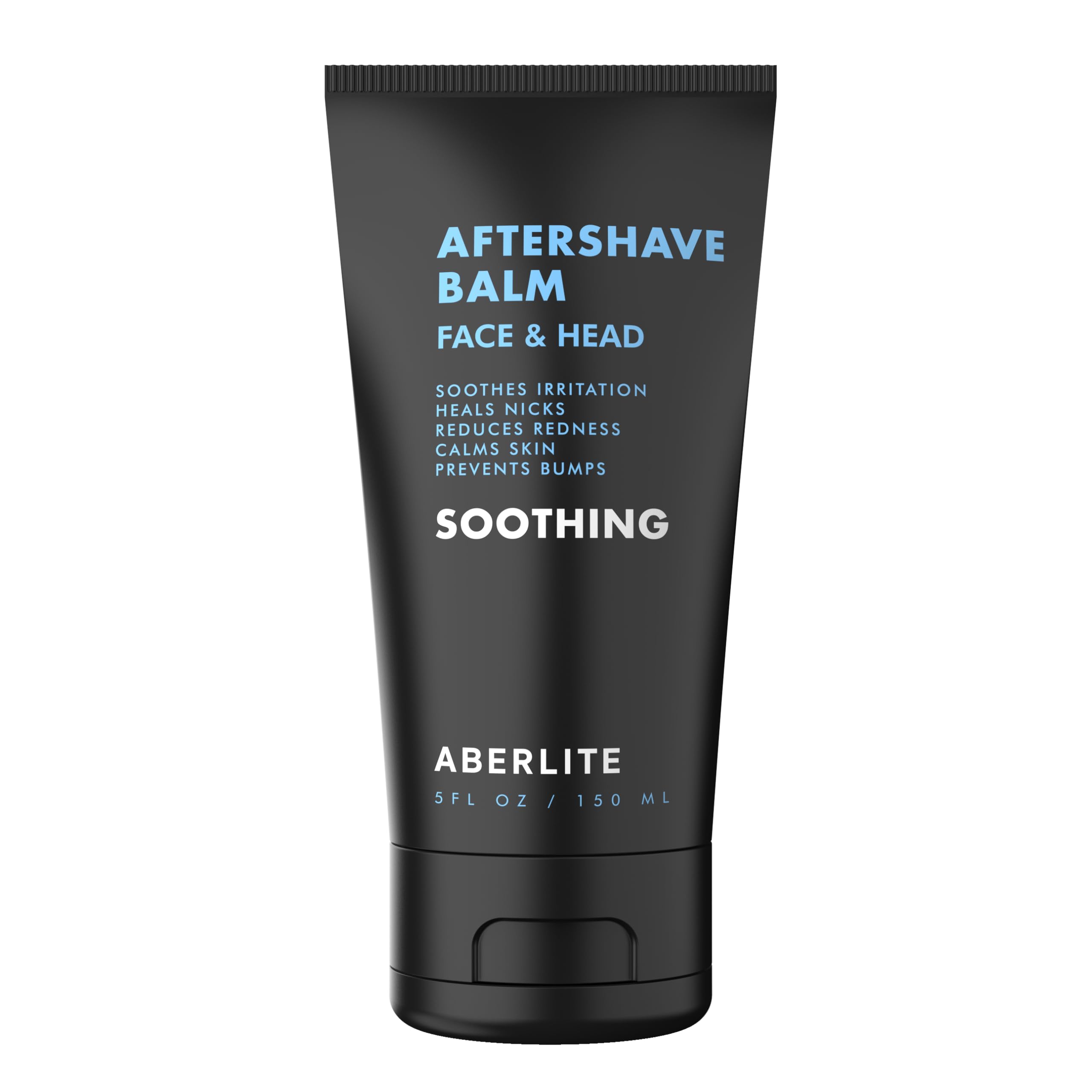 Aberlite Aftershave Balm for Men — Soothes Razor Burn, Reduces Redness & Prevents Bumps — Head & Face Formula — Heals Nicks & Cuts — 5 FL OZ