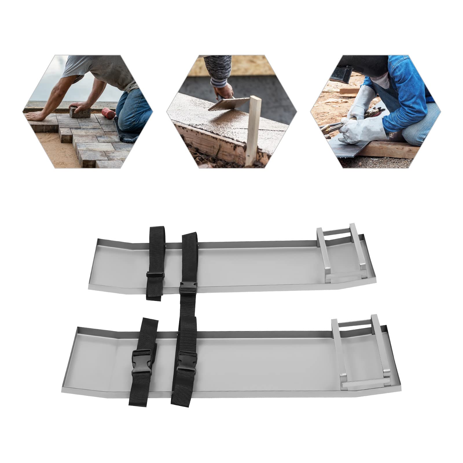 QUEMARQUE Concrete Knee Boards Slider Knee Boards, 30"x8" Kneeler Board Stainless Steel Kneeboards, Concrete Board Slider Tools, Pair Moving Sliders W