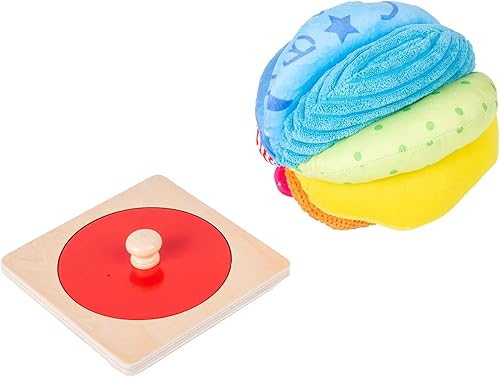 Vista 7 de Kit de Juguetes Montessori para Bebés - Espejo, Peekaboo, Rompecabezas con Asas, Bola de Tela Arcoíris - Para Niños de 6-12 Meses