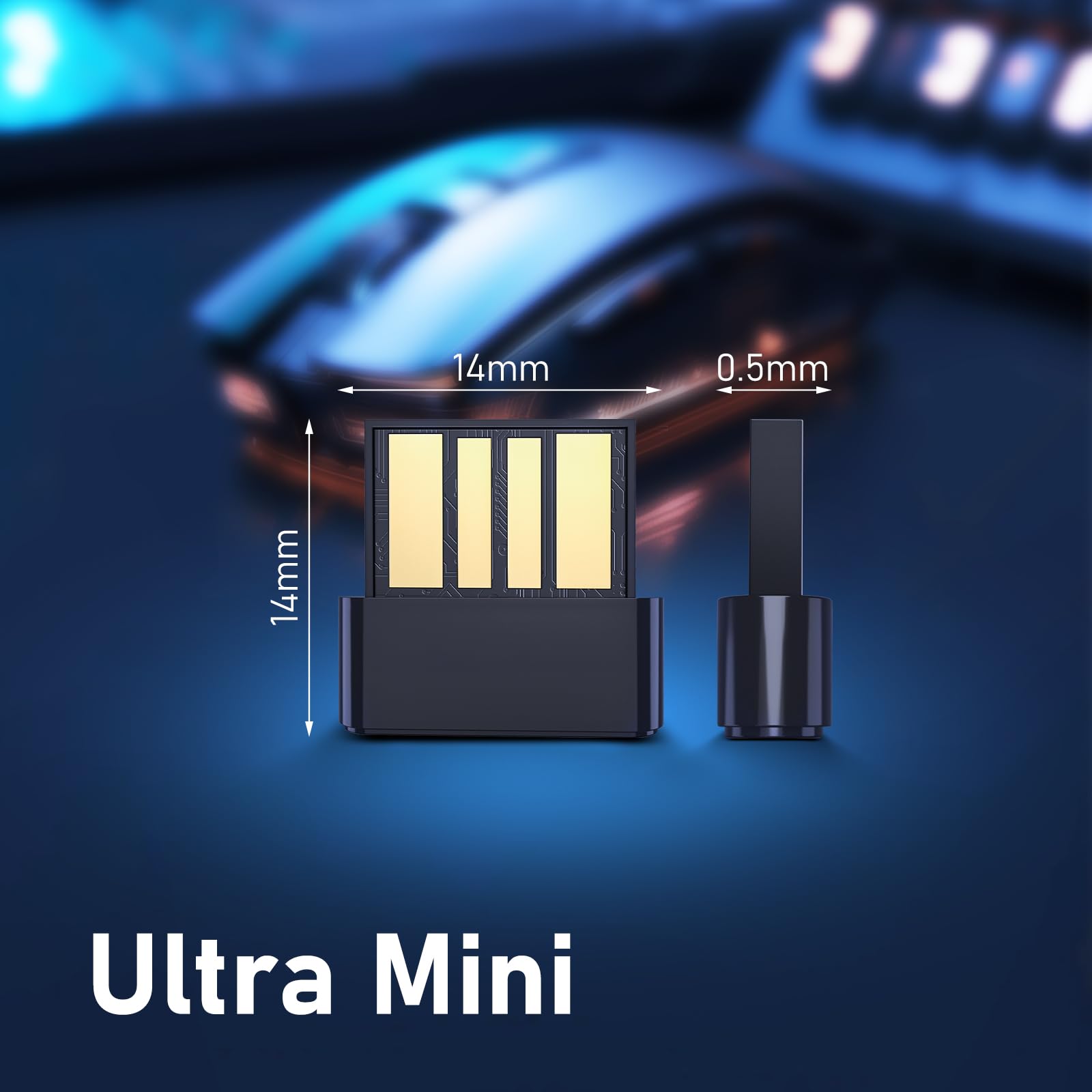 Generic USB Wireless 5.3 Adapter for Desktop Computers, True Plug and Play Mini Wireless Dongle Receiver and Transmitter for Laptops, Headphones, Keyboards, Mice, Speakers, Windows11/10/8.1, Black