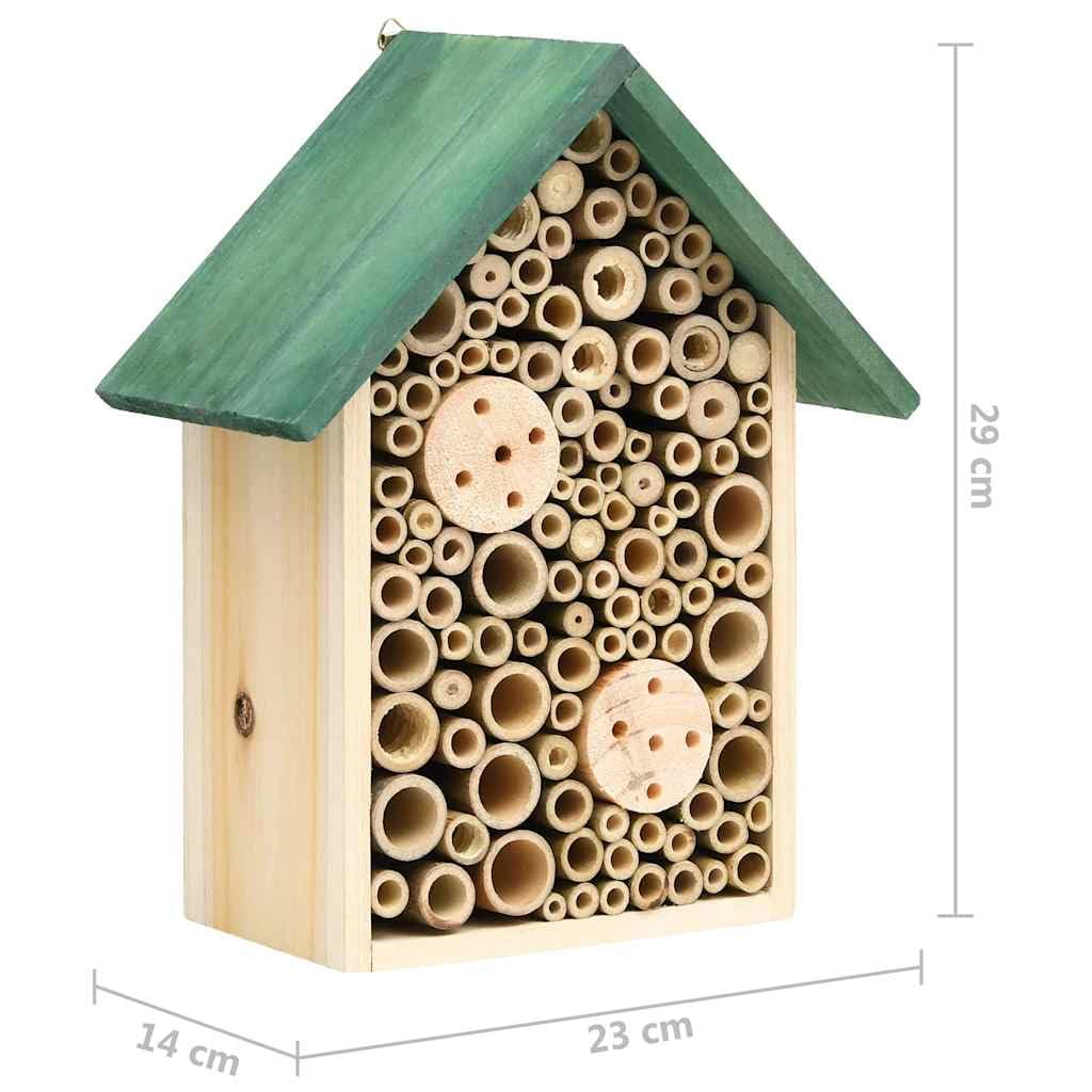 Set di 2 hotel per insetti in legno di abete massiccio, aiuto per nidificare api, mosche e insetti utili, 23 x 14 x 29 cm, per giardino e balcone