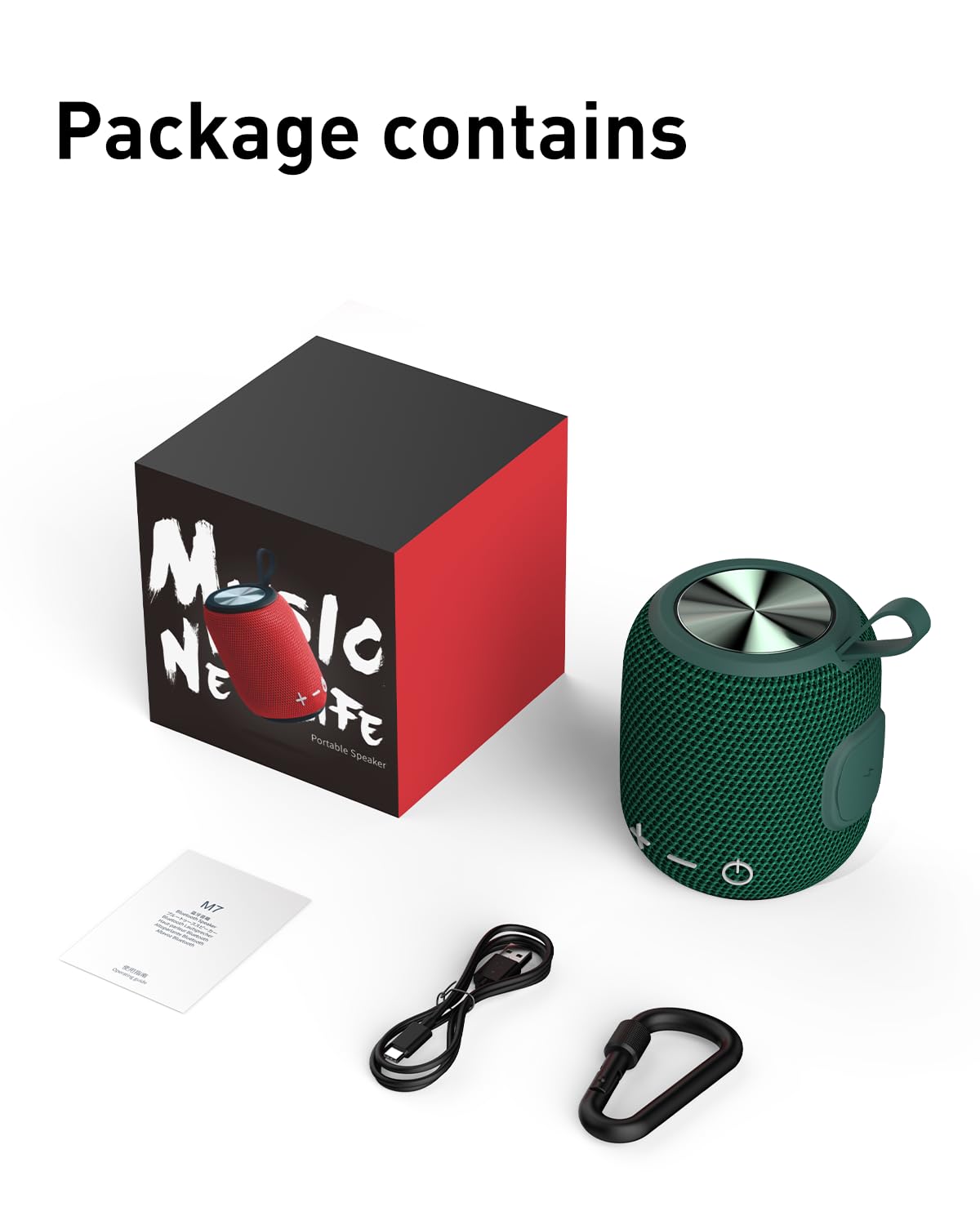 Głośnik Bluetooth, przenośne głośniki, mini Bluetooth 5.0, podwójne parowanie, bezprzewodowy głośnik, dźwięk przestrzenny 360 HD i bogaty bas stereo, wodoodporność IPX7, do podróży, na basen i