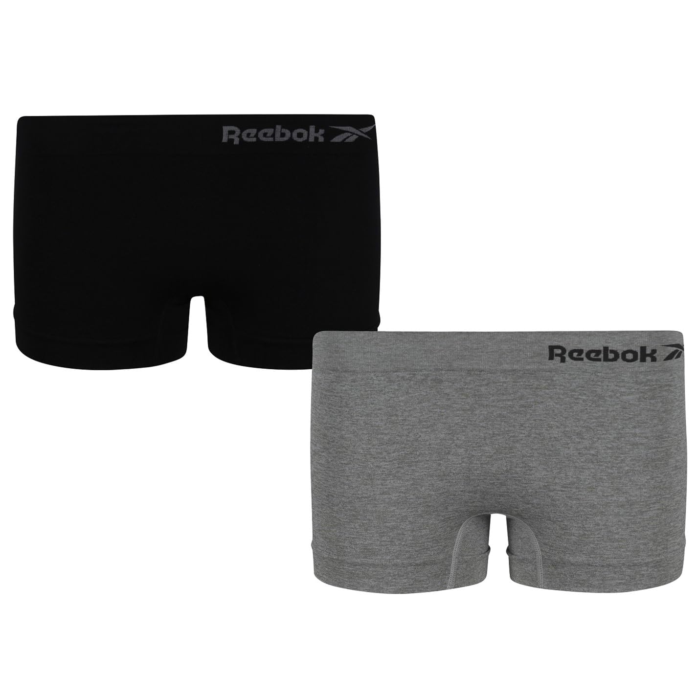 Reebok Women's Seamless Short Kali 2pk Black/Grey Marl Base Layer Bottom, M