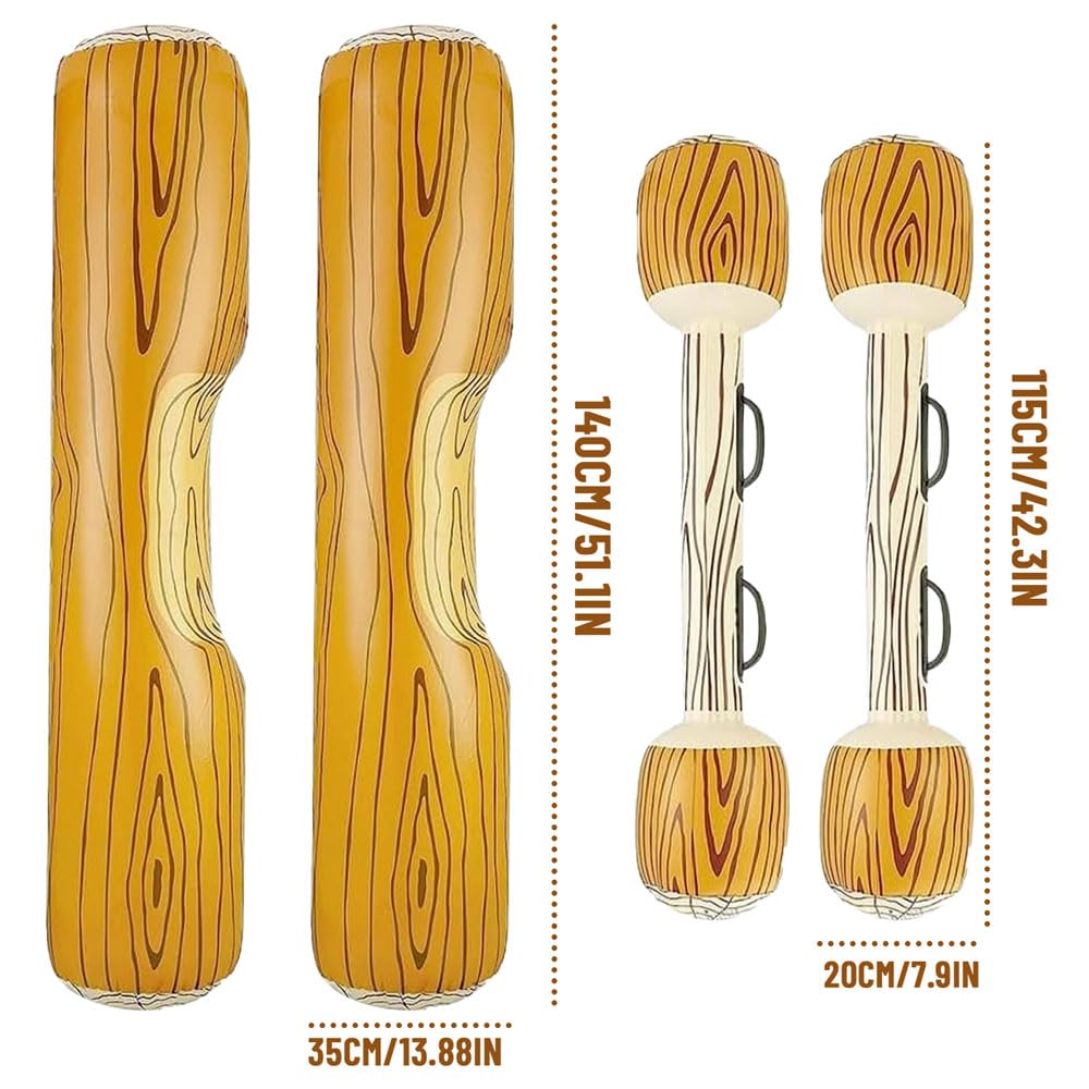 4 Pz Set Giocattoli Gonfiabili Galleggianti a Remi, Da Mare, Battle Log Pool Zattere Festa, Festa in Piscina Giochi Sportivi Acquatici Zattere Originali Giocattoli Galleggianti per Adulti