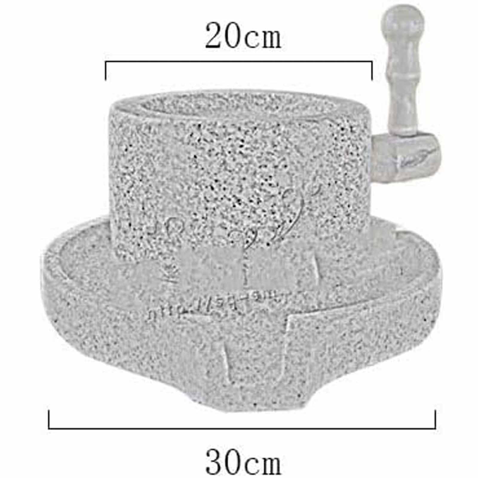 Macinino manuale a manovella in pietra naturale, con supporto in legno, base antiscivolo, per spezie, caffè, cereali, erbe, conserva i nutrienti