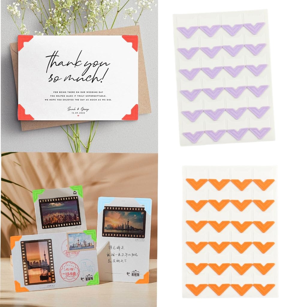 REDYY Photo Corner,Pack of 12 Adhesive Photo Corner Sticker for Scrapbooking and Memory Books