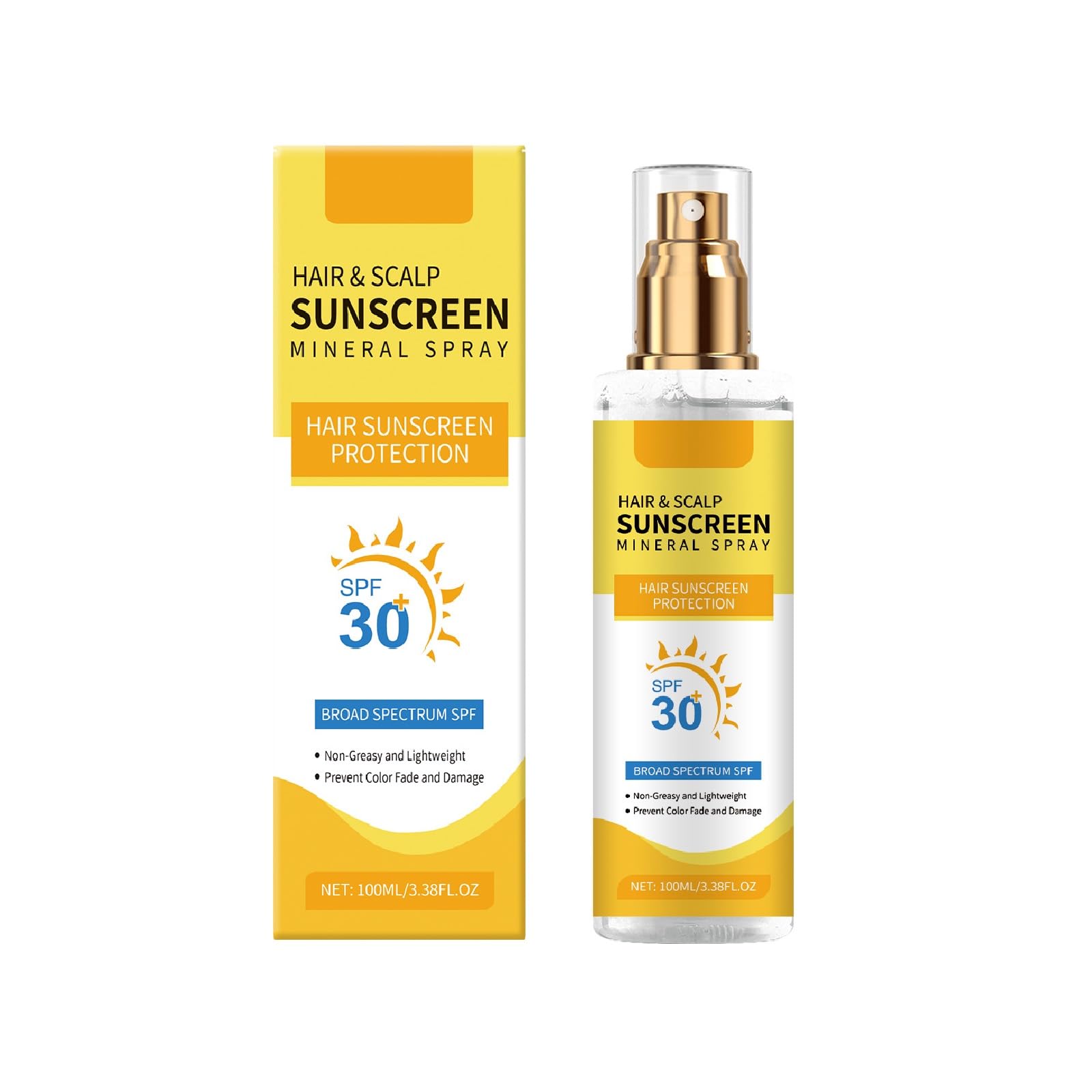 Hair and Scalp Sunscreen Spray SPF 30 Prevents Hair Fading Dryness Scalp Sunburn for All Skin Type and