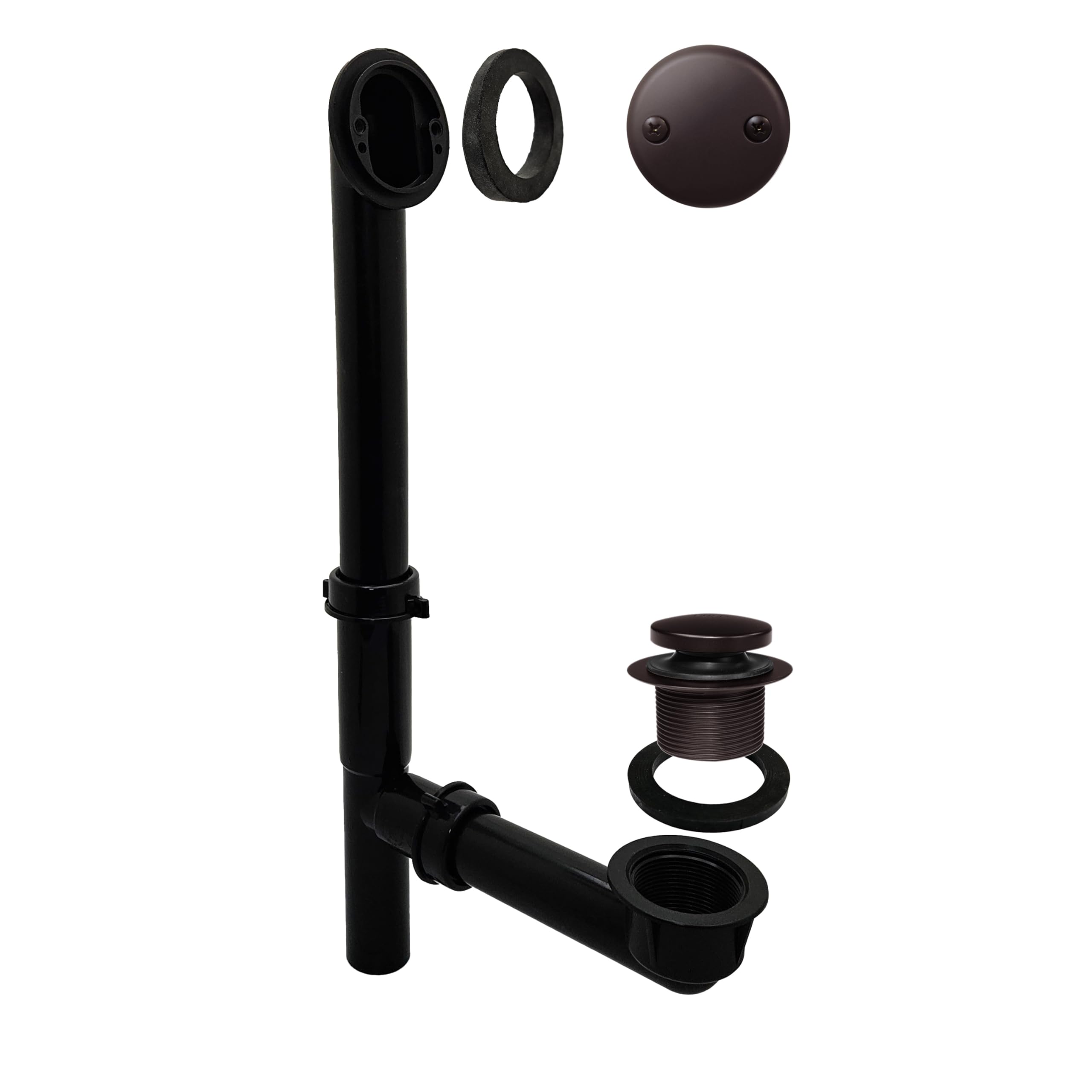 Westbrass 593144-12 Black 1-1/2" Tubular Tip-Toe Bath Waste Drain Kit, Oil Rubbed Bronze