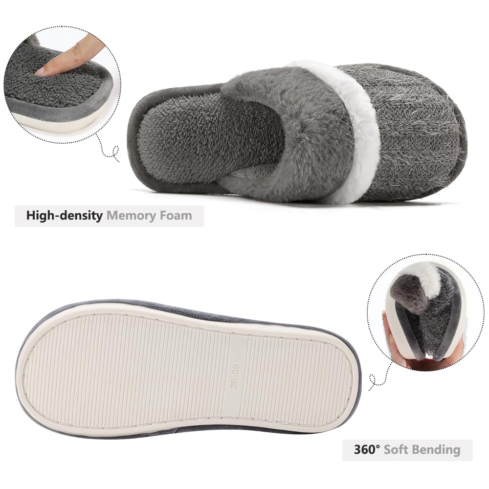 GOEWY Pantofole Donna Uomo Invernali Peluche Ciabatte Comode Casa Calde Scarpe da Casa Antiscivolo Memoria Schiuma Slippers Antiscivolo Suola Scarpe Interno Esterno