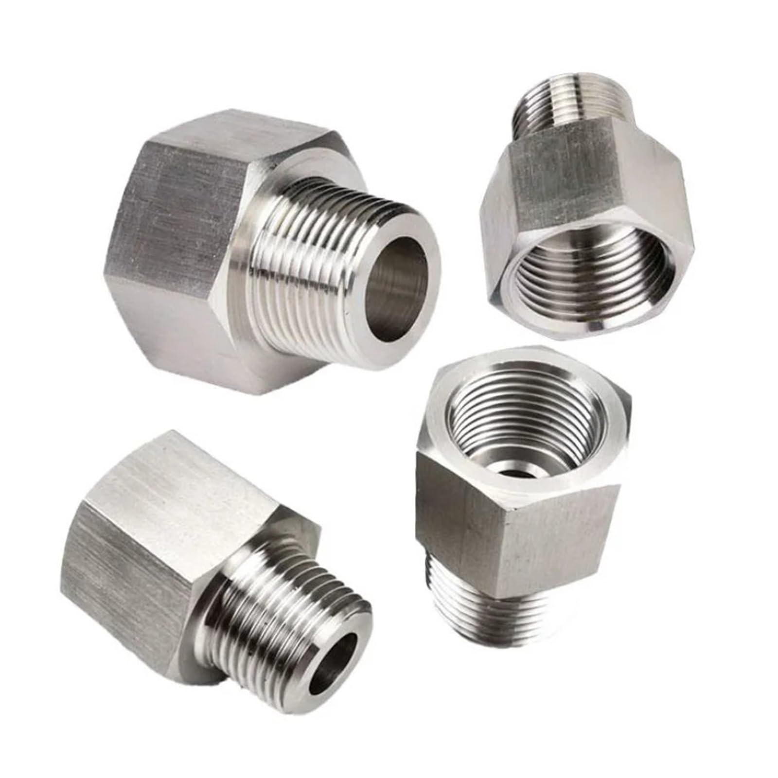 AARTERZZA 1PC M8x1 to M12x1.25 Metric Female to Male Thread 304 Stainless Steel Pipe Fitting