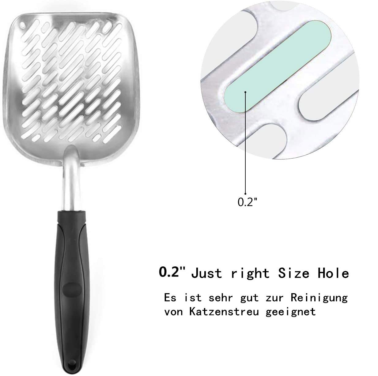 Paletta Per Lettiera Antiaderente In Alluminio – Cucchiaio Resistente Con Fori Da 5 Mm Per Gatti